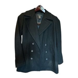 Banana Republic Black Wool Blend Coat